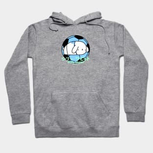 [Shilly Wabbit] Baby Lop Bunny Rabbit Loves Soccer (Blue) Hoodie